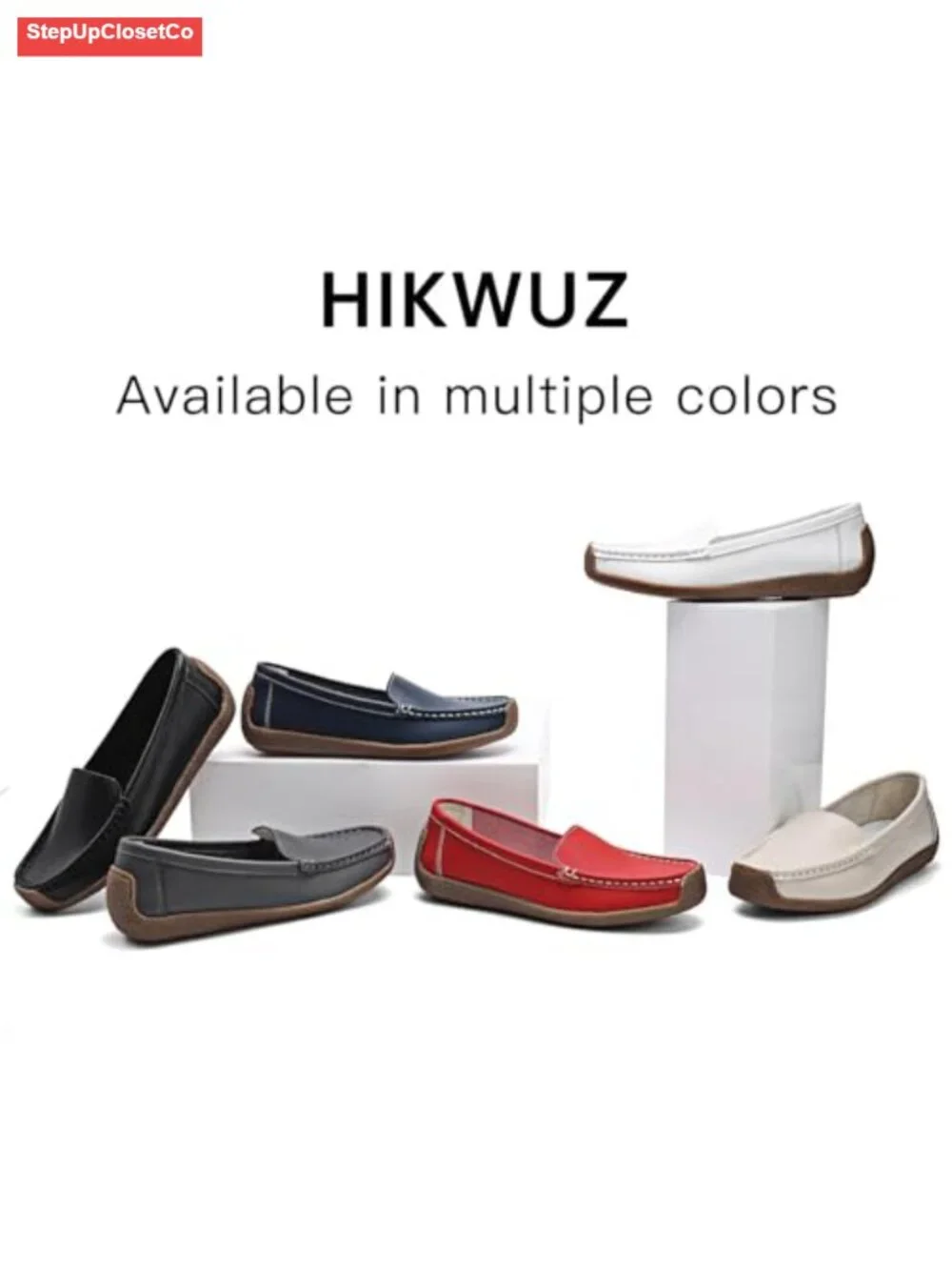 Comfortable Lightweight Leather Loafers Slip-On Driving Shoes Work Flats